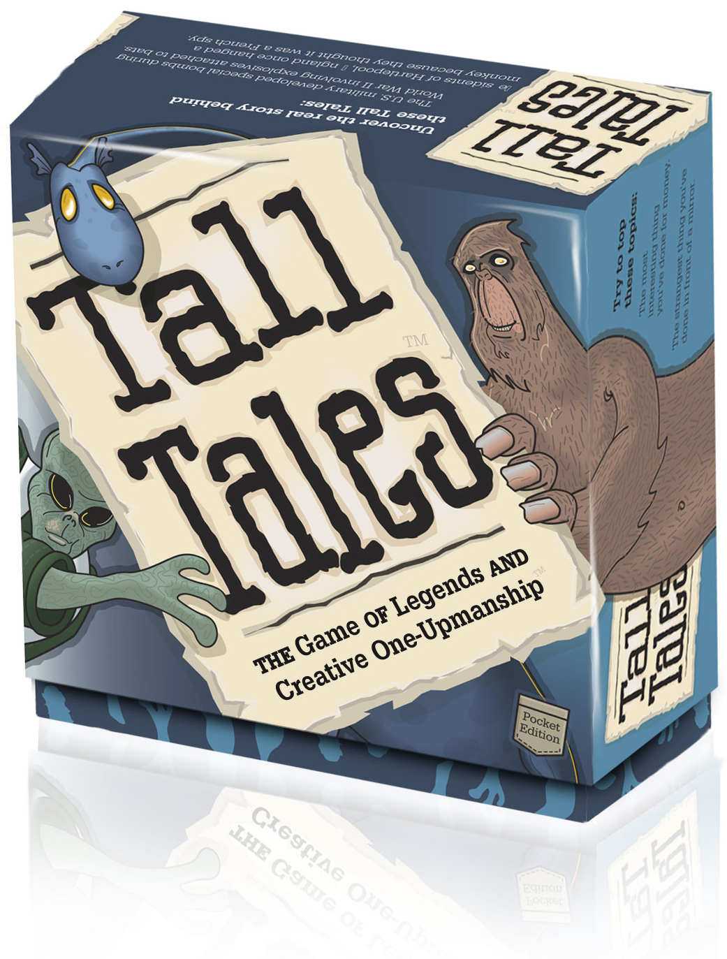 The Pocket Edition: the deck that shipped. The 2003 Tall Tales Pocket Edition box — the blue rows of the spreadsheet, and the only deck of the five that made it to cardstock.
