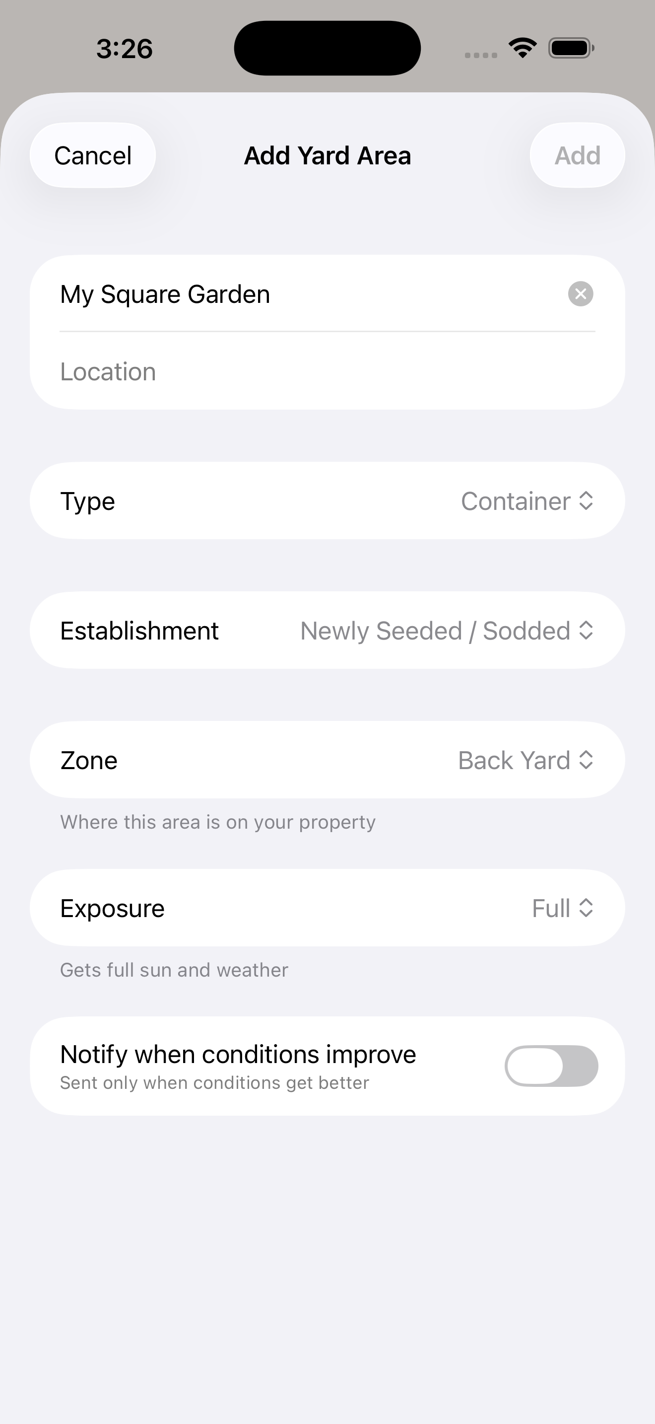 Yardwise screenshot